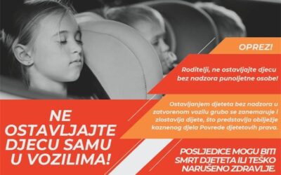 Upozoravamo na opasnosti od ostavljanja djece u vozilima