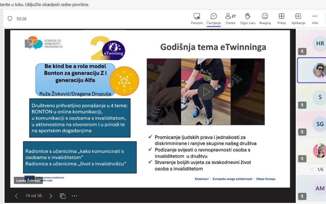 Webinar o godišnjoj temi eTwinninga – predstavljanje projekata