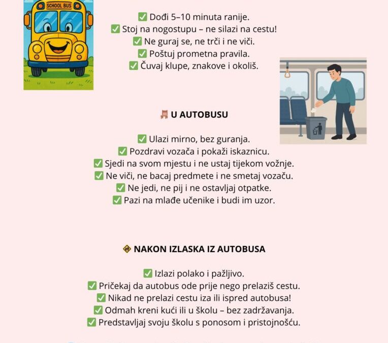 PRAVILA PONAŠANJA ZA UČENIKE PUTNIKE